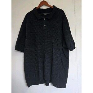 Common People Polo Mens 3XL Black Knit Sweater Cotton Short Sleeve Casual Preppy